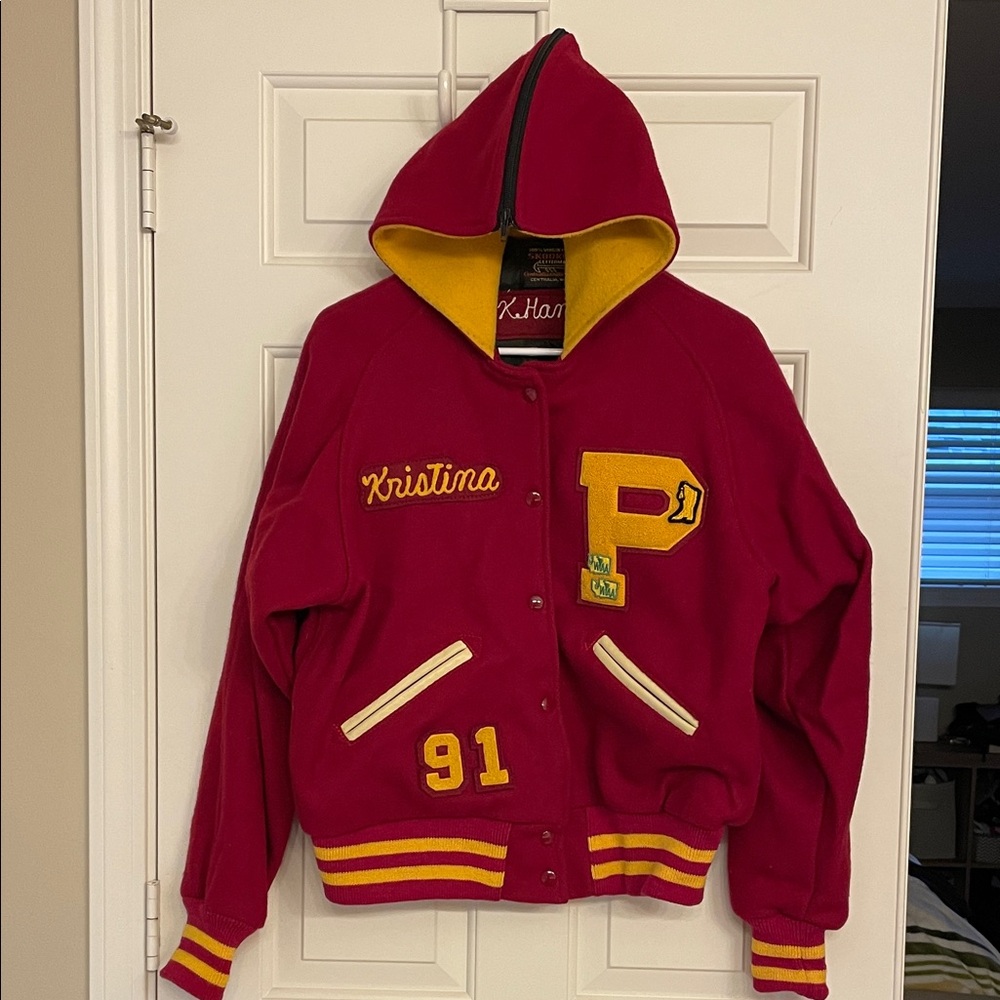 Skookum wool red letterman varsity jacket
